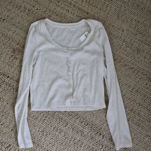 NWT Aerie Cream Button Down Shirt